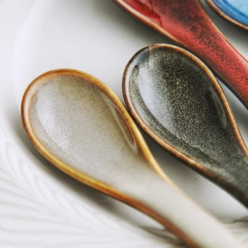 Japanese Tableware Kiln Rice Spoon Soup Porridge Household Creative Restaurant s