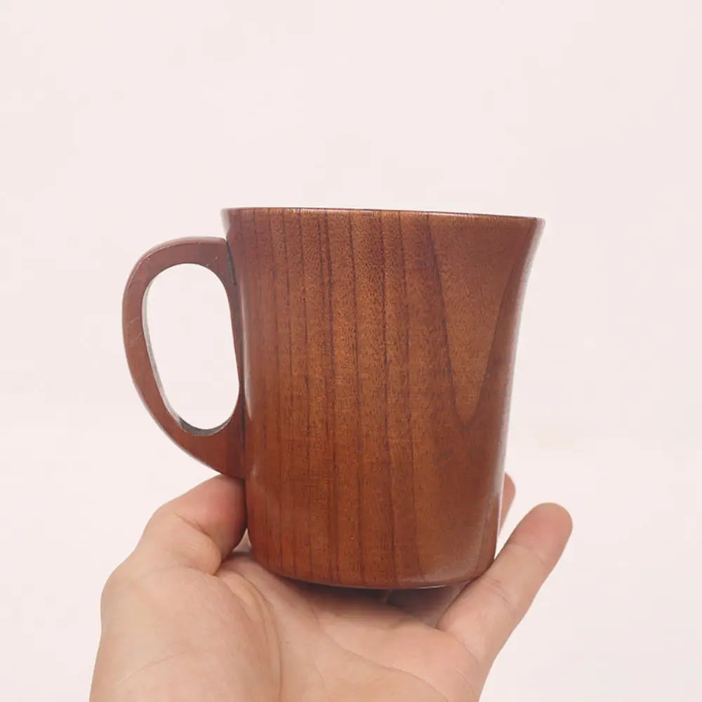 1PC Japanese Creative jujube Sour Wood Cup, Coffee Tea Beer Juice Milk Water Mug with Handle Primitive Handmade Natural