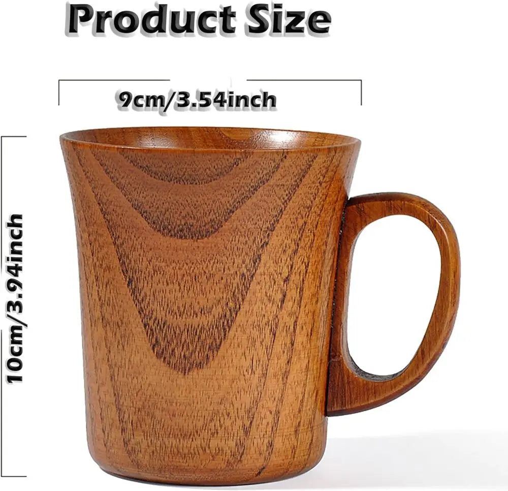 1PC Japanese Creative jujube Sour Wood Cup, Coffee Tea Beer Juice Milk Water Mug with Handle Primitive Handmade Natural