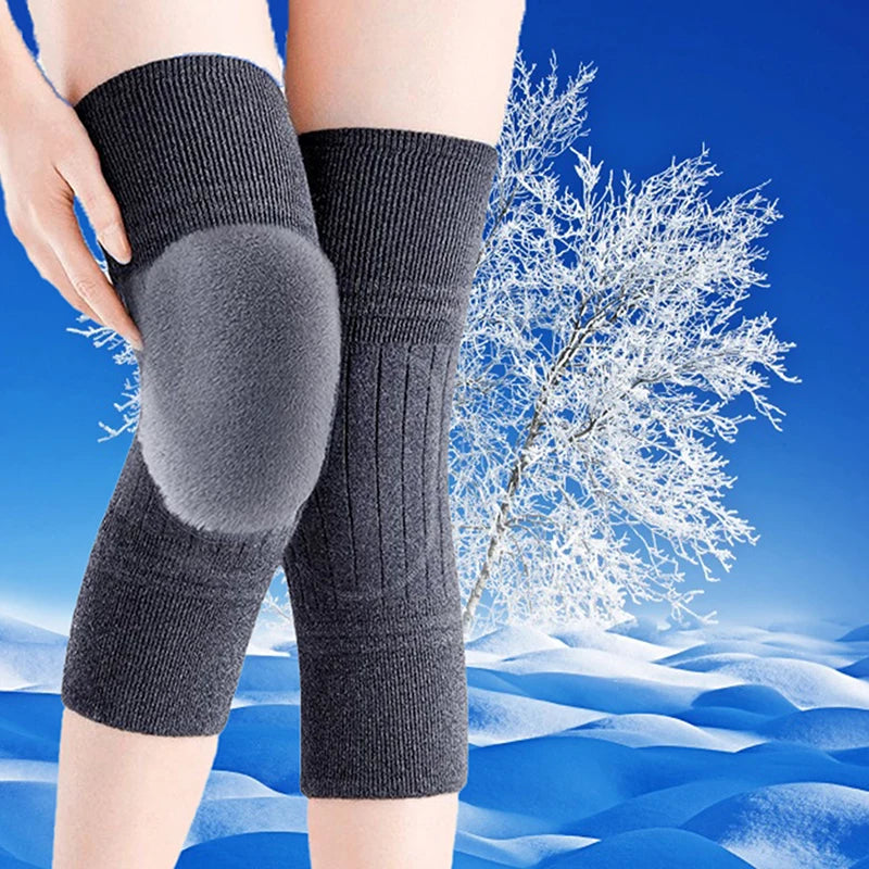 1 Pair Winter Warm Knee Pads For Women Men Old People Cold Leg Arthritis Kneepad Knee Support Rabbit Running Knee Protector
