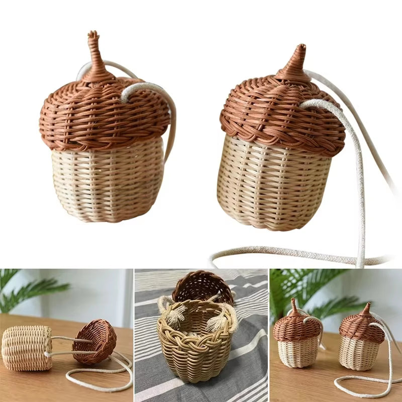 Acorn Bamboo Bucket Bag